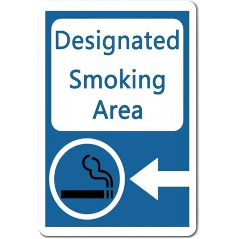 Designated smoking area sign