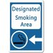 Designated smoking area sign